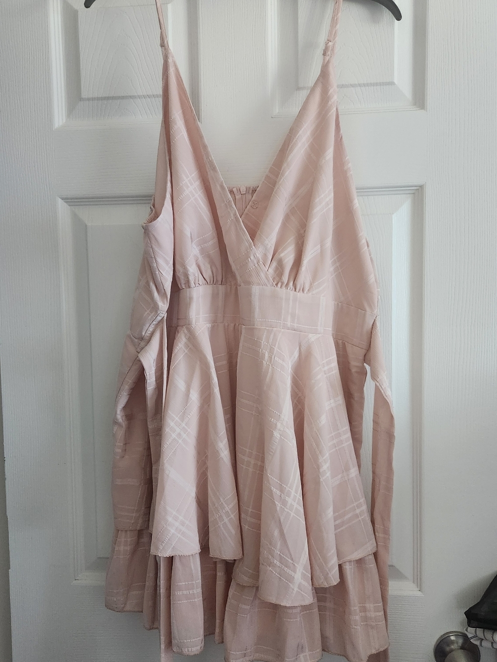 Light Pink Spaghetti Strap Wrap-Style Shorts Romper